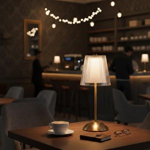 Rechargeable LED Table <b>Lamp</b> 2000mAh Battery Step less Dimming 3 Colour <b>Touch</b> Control USB-C Metal Glass Bedside <b>Lamp</b> for Home Bed - Product Image 2