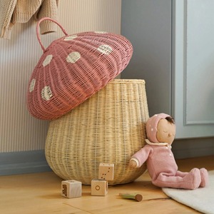 ตะกร้าเห็ดสีชมพูพร้อมฝาปิดถอดได้ ตะกร้าเก็บของทำมือ ขายส่ง เป็นมิตรกับสิ่งแวดล้อม ผลิตในเวียดนาม พร้อมส่ง - Product Image 3