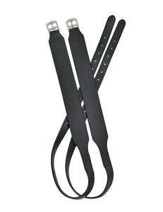 Étrier d'équitation en cuir véritable noir avec surpiqûres décoratives et accastillage en acier inoxydable, fabrication OEM acceptée pour l'équitation - Product Image 4
