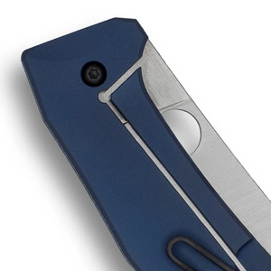 Couteaux pliants avec lame en acier inoxydable argenté, manche bleu, trou d'ouverture rond, construction légère et poche pratique - Product Image 6