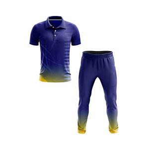 High Durable Material Made Cricket Tracksuits Custom Made 2 Piece Short Sleeve Turn <b>Down</b> Collar Polo Shirts & Track <b>Pants</b> Set - Product Image 1