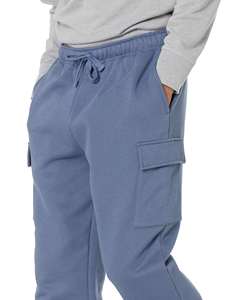 Pantalon de jogging pour homme à séchage rapide, doublé polaire laine/polyester, avec cordon de serrage, poches cargo et poches combinées, couleur unie - Product Image 3
