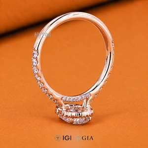 <b>Unique</b> Oval Diamond Halo Engagement Ring, 1.49 TW Oval Lab Grown Diamond Ring, Wedding Ring, Propose Ring, Diamond Ring <b>for</b> <b>Her</b> - Product Image 4