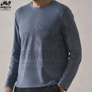 ผู้ผลิตเสื้อผ้าสตรีทแวร์แบบกำหนดเอง เสื้อยืดแขนถอดได้สองชั้นเนื้อหนาสำหรับผู้ชาย เสื้อยืดลายกราฟิกสไตล์วินเทจ - Product Image 5