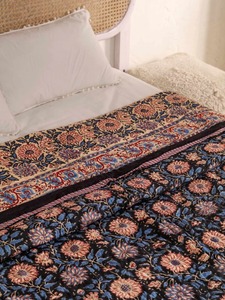 Bohemian Embroidered Floral <b>Quilt</b> Organic Cotton Handmade All Season Home Decor <b>Bedding</b> - Product Image 6