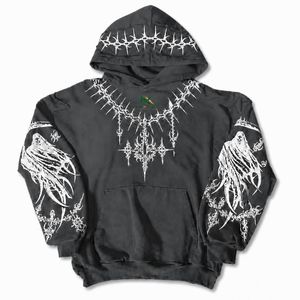 OEM Service High Quality Sublimation Hoodie Dark <b>Aesthetic</b> Graphic Fashion Top Men - Product Image 2