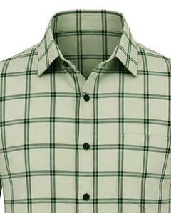 Camisa de Franela de Algodón a Cuadros Verde Salvia para Hombre, Manga Larga, con Botones, Estilo Casual y Formal, para Oficina, Personalizable - Product Image 3
