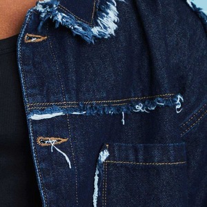Veste en jean déchirée pour homme, coupe ample, style décontracté, boutonnée, pour l'automne - Product Image 6
