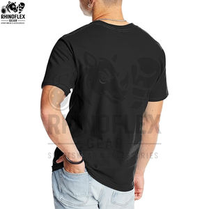 Camiseta de algodón con cuello grueso personalizada al por mayor de fábrica, camiseta blanca lisa de corte holgado para hombre, camiseta negra de corte holgado. - Product Image 5