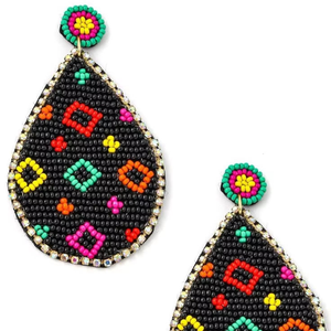 Pendientes de botón con forma de lágrima y bordado de cuentas de primera calidad, joyería llamativa de alta calidad, elegantes, hechos a mano, para fiestas, por MULTI CRAFT - Product Image 1