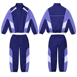 Customized Latest Design 2026 2 Pieces Vintage Outdoor <b>Camping</b> Zipper Nylon Unisex New Arrival <b>Windbreaker</b> Jacket Set Tracksuit - Product Image 3