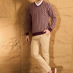 Pull en tricot pour homme à col en V, tissu chaud, pull à col en V pour homme, confort doux, pull à col en V pour homme - Product Image 4