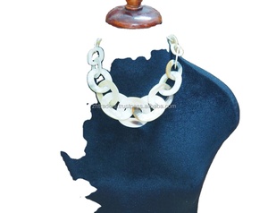 ชุดต่างหูสร้อยคอเขาควายธรรมชาติหรูหราสำหรับผู้หญิงทำด้วยมือขัดเงาคุณภาพสูงปรับแต่งได้บรรจุภัณฑ์คลาสสิก - Product Image 2