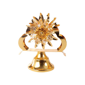 Portarrollos de Papel de Mesa de Latón Dorado con Diseño Decorativo de Flor de Cristal para Decoración del Hogar, Hotel o Restaurante - Product Image 4