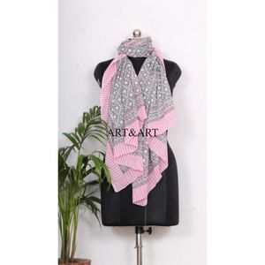 Wholesale 100% Soft Cotton Fabric Low Price Hand Block Printed Pario Sarongs Beach <b>Cover</b> <b>Head</b> Scarves <b>for</b> <b>Women</b>-scarf - Product Image 2