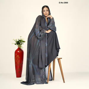 Luxury Chiffon Abaya Style Long <b>Shrug</b> <b>for</b> <b>Women</b>, Dubai Fashion Inspired Modest Outerwear with Elegant Flowing Fit - Product Image 3