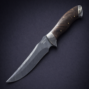 Cuchillo de Caza de Acero de Damasco Hecho a Mano con Mango de Madera Personalizado, Hoja Fija, Fabricante OEM, Venta al por Mayor - Product Image 1