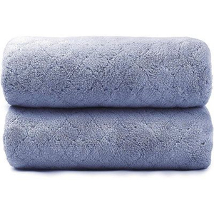 Lot de 2 serviettes de bain 100 % coton teint uni, 400 fils, respirantes, tissées, couleur unie, style simple, pour usage domestique toutes saisons - Product Image 1