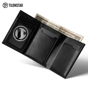 TILONSTAR TC302 Men Short Magnetic Closure Minimalist Slim Leather RFID Pop Up <b>Wallet</b> Business Card <b>Holder</b> - Product Image 4