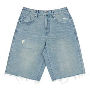 Unisex Acid Washed Distressed <b>Denim</b> Shorts Quick Dry Activewear <b>Jogging</b> Style with Pockets Vintage Summer Streetwear - Product Image 1