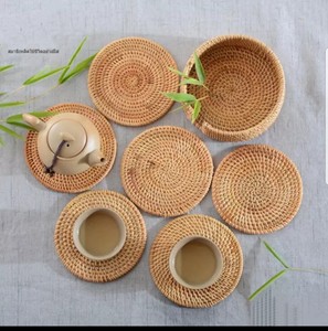 Trending Hand Woven Jute Seagrass Round <b>Placemat</b> and Coaster Set Eco Friendly Natural Home <b>Table</b> Decor Wholesale Export - Product Image 3