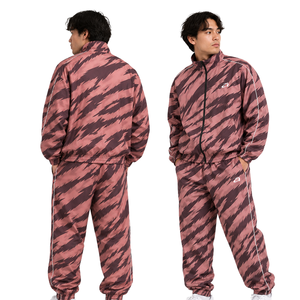 Conjunto Deportivo Personalizado para Hombre, Estampado Abstracto Rosa Retro, Chaqueta Cortavientos Ligera con Cierre y Pantalones Deportivos, Venta al Por Mayor - Product Image 1