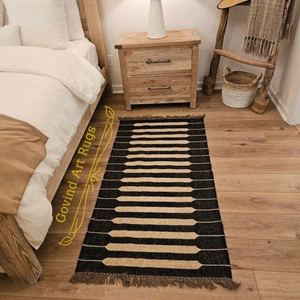 Alfombra de Lana con Patrón Abstracto, Estilo Kilim, Tejida a Mano, Antideslizante, Reversible, para Sala de Estar, Limpieza Localizada - Product Image 6