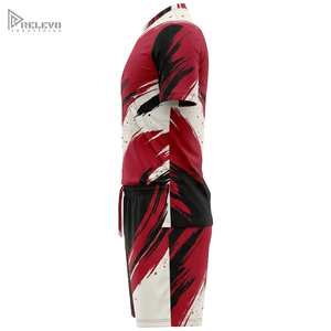 Ensemble d'uniformes de football personnalisés par sublimation, motif grunge effet pinceau, maillot et short de football pour hommes, séchage rapide, respirant, pour équipe - Product Image 2