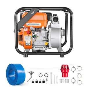 Pompa per Trasferimento Acque Reflue a Benzina 132 GPM 7HP con Motore Portatile e Tubo di Scarico da 25 Piedi per Irrigazione Agricola - Product Image 1
