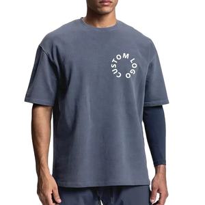 Camiseta con cuello redondo para hombre, patrón sólido, alta calidad, 100% algodón, talla grande, 200gsm, impresión Digital personalizada, logotipo, tejido de punto liso - Product Image 1