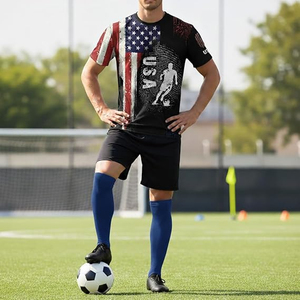 Camiseta de Fútbol Personalizada para Fanáticos de EE. UU., Copa Mundial de Fútbol 2026, Transpirable, Manga Corta, UPF 50, Secado Rápido, Ropa de Entrenamiento con OEM ODM - Product Image 2
