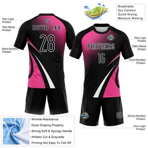 Conjunto de Uniforme de Voleibol Personalizado Negro y Rosa, Uniforme de Voleibol de Manga Corta, Ropa Deportiva para Equipo, Conjunto de Voleibol que Absorbe la Humedad - Product Image 3