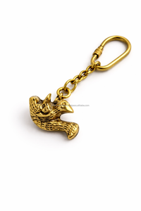 Vintage brass squirrel keychain gold finish metal animal <b>key</b> <b>holder</b> forest theme keyring for gift and souvenir use - Product Image 3