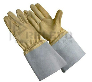 Gants de soudage en cuir pleine fleur de vachette de qualité supérieure, avec manchette de 4 pouces, pouce droit, certifiés EN420, doublés polaire, pour le soudage au tungstène - Product Image 2