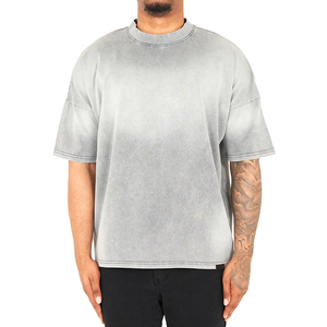 Chemises à manches courtes décontractées et élégantes pour le bureau, en tissu respirant et confortable, t-shirts pour hommes à la mode, effet délavé - Product Image 1