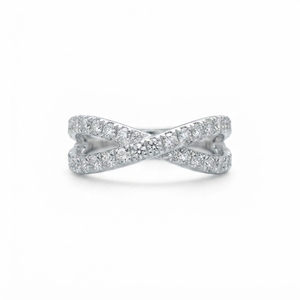 Fine Platinum Diamond <b>Ring</b> Simple Elegant Engagement Wedding Band Bright Sparkle Jewelry Gift - Product Image 1