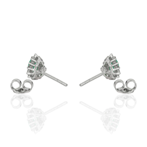 Beautiful Classy Pear Cut Natural <b>Emerald</b> Cluster 925 Sterling Silver Fine <b>Studs</b> Earrings For Women Wholesale Price Jewelry - Product Image 6