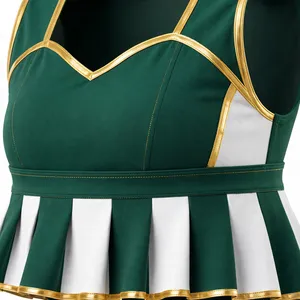 Ensemble d'uniformes de pom-pom girl personnalisés pour filles, jupe plissée sans manches, vêtements de sport respirants en polyester - Product Image 6