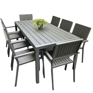 Ensemble de meubles de salle à manger en aluminium/bois, 4/6 places, chaises de jardin, table en aluminium, meubles de balcon, exportation Vietnam - Product Image 6