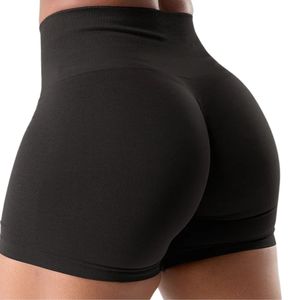 Shorts de sport noirs taille mi-haute pour femme – Compression extensible, entraînement, fitness, yoga, performance et confort - Product Image 4