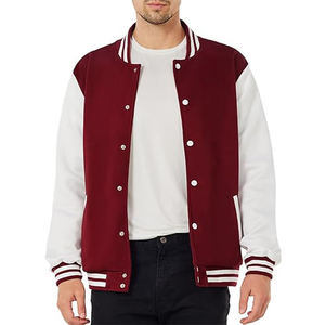 Factory Price Fashion Causal Slim Fit Windproof 100% Wool Canvas Cartoon Patchwork Hooded Unisex <b>Winter</b> Varsity <b>Jacket</b> - Product Image 2