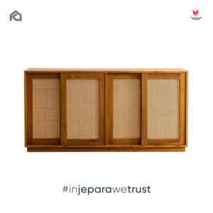 Premium Teak Wood Rattan <b>Sideboard</b> Buffet <b>Cabinet</b> Dining Room Storage Modern Minimalist Hotel Furniture Indonesia - Product Image 6