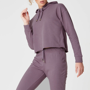 Women's Vintage 2-Piece Long Set Hooded Sweatshirt Joggers Pants Print Casual Sportswear Full Sleeve Knitted 100% Cotton Stretch - Product Image 3