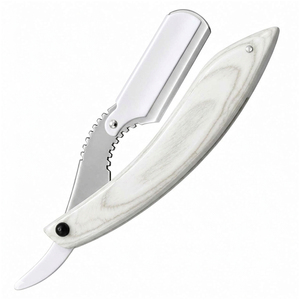 Rasoir droit en bois unique pour barbier, lame en acier inoxydable, outil de rasage humide durable, rasoir de toilettage réutilisable pour hommes, fournisseur OEM - Product Image 5