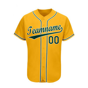 Chemises de baseball en polyester à sublimation personnalisée, lettres brodées, jersey de baseball vintage 100% coton pour hommes - Product Image 3