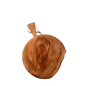 Planche à découper ronde en bois d'acacia de qualité supérieure, artisanale, avec poignée, durable, écologique, grande planche à découper pour la cuisine - Product Image 3