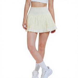 Women's Solid Color Pleated Golf <b>Skirt</b> <b>Elastic</b> <b>Waist</b> Breathable Sporty Style Short <b>Skirt</b> - Product Image 6