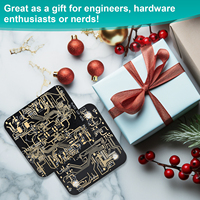 Sous-verres en forme de circuit imprimé pour boissons, design PCB, sous-verres en or noir imprimé, sous-verres amusants pour boissons