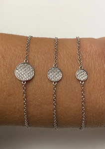 Pulsera de Eslabones de Plata Chapada en Oro de 14K con Diamantes de Corte Brillante y Discos de Cristal de Imitación, Estilo Vintage para Mujer, Certificada por IGI - Product Image 4
