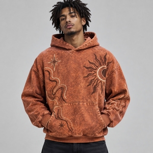 <b>Trendy</b> men embroidered <b>hoodie</b> brings warmth comfort and attractive embroidery making it ideal for casual days outdoor activities - Product Image 1